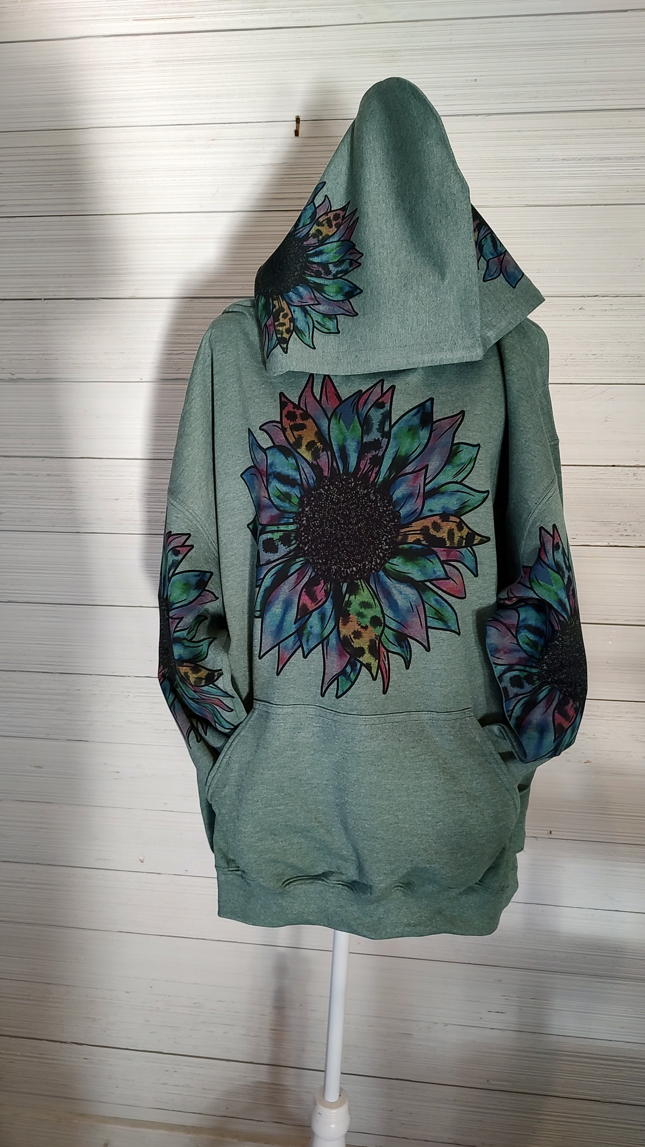 Green custom Sunflower Hoodie