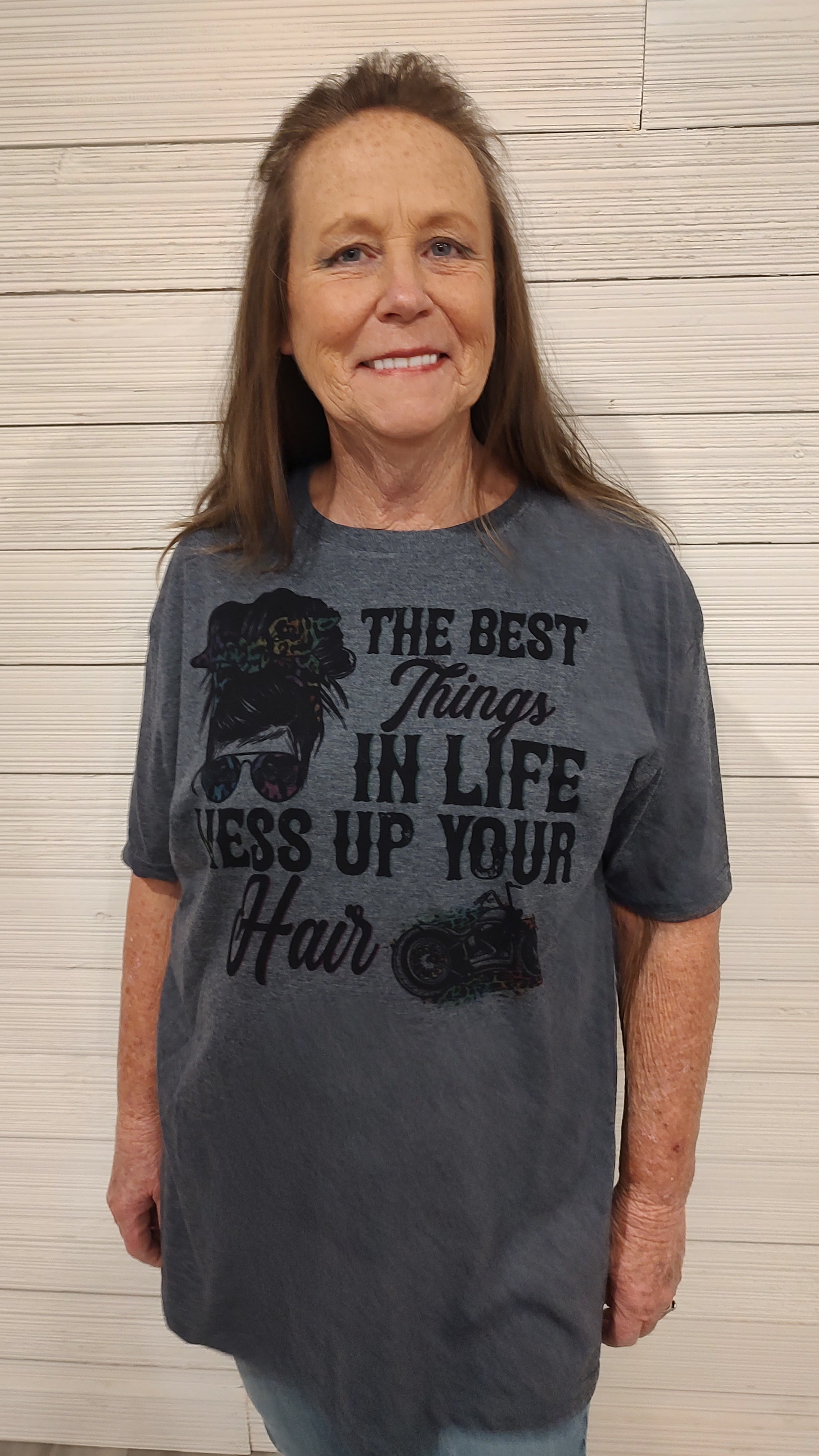 The Best Things In Life Mess Up Your Hair (motorcycle) T-Shirt