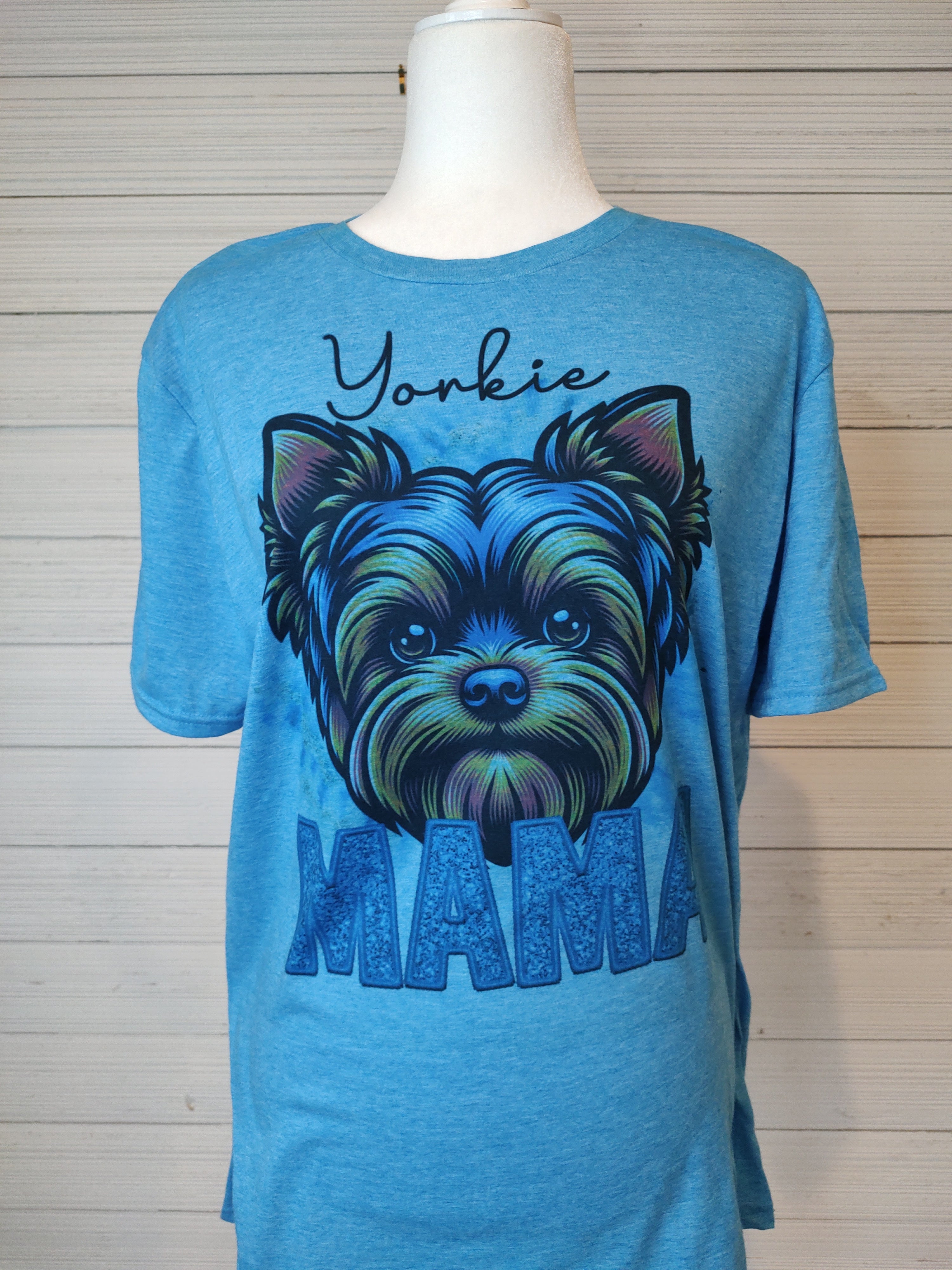 Tan & Black Yorkie Mama T-Shirt