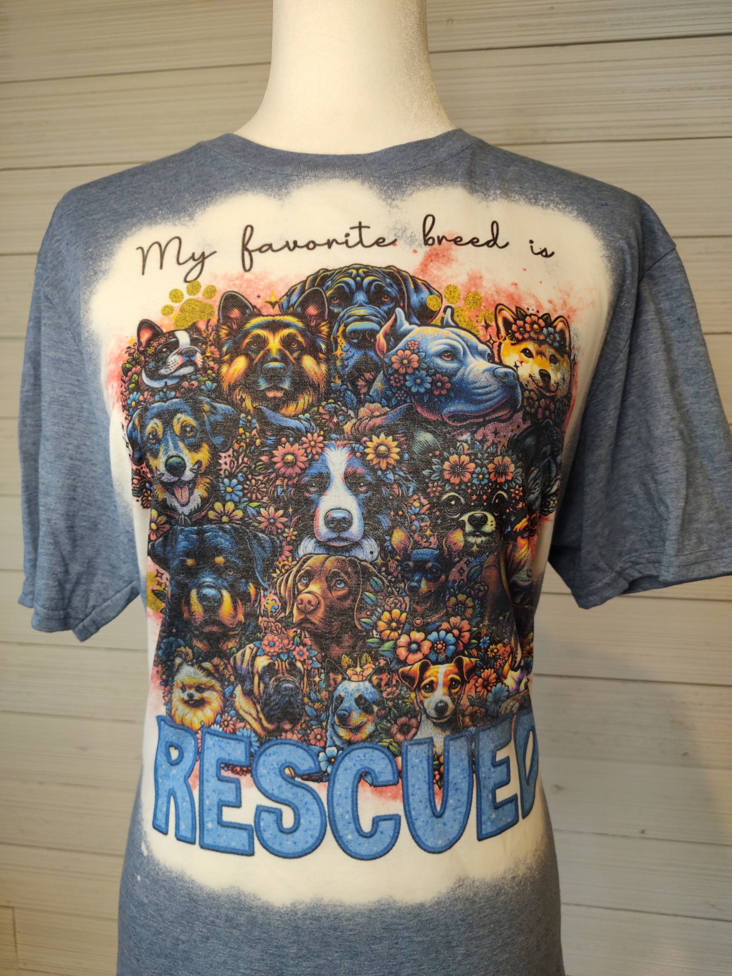 My favorite dog breed is Rescued bleached T-Shirt