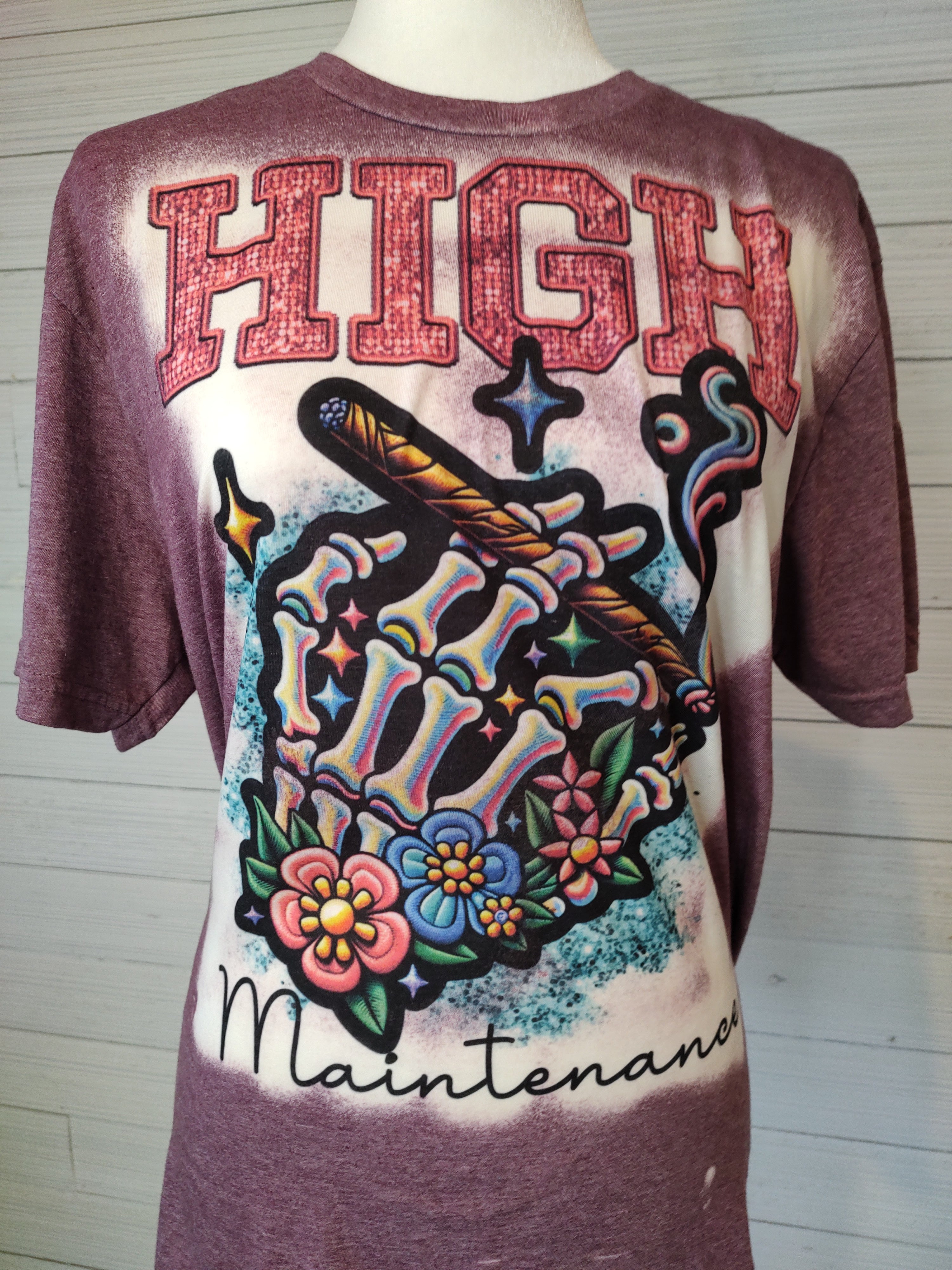 High maintenance bleached T-Shirt