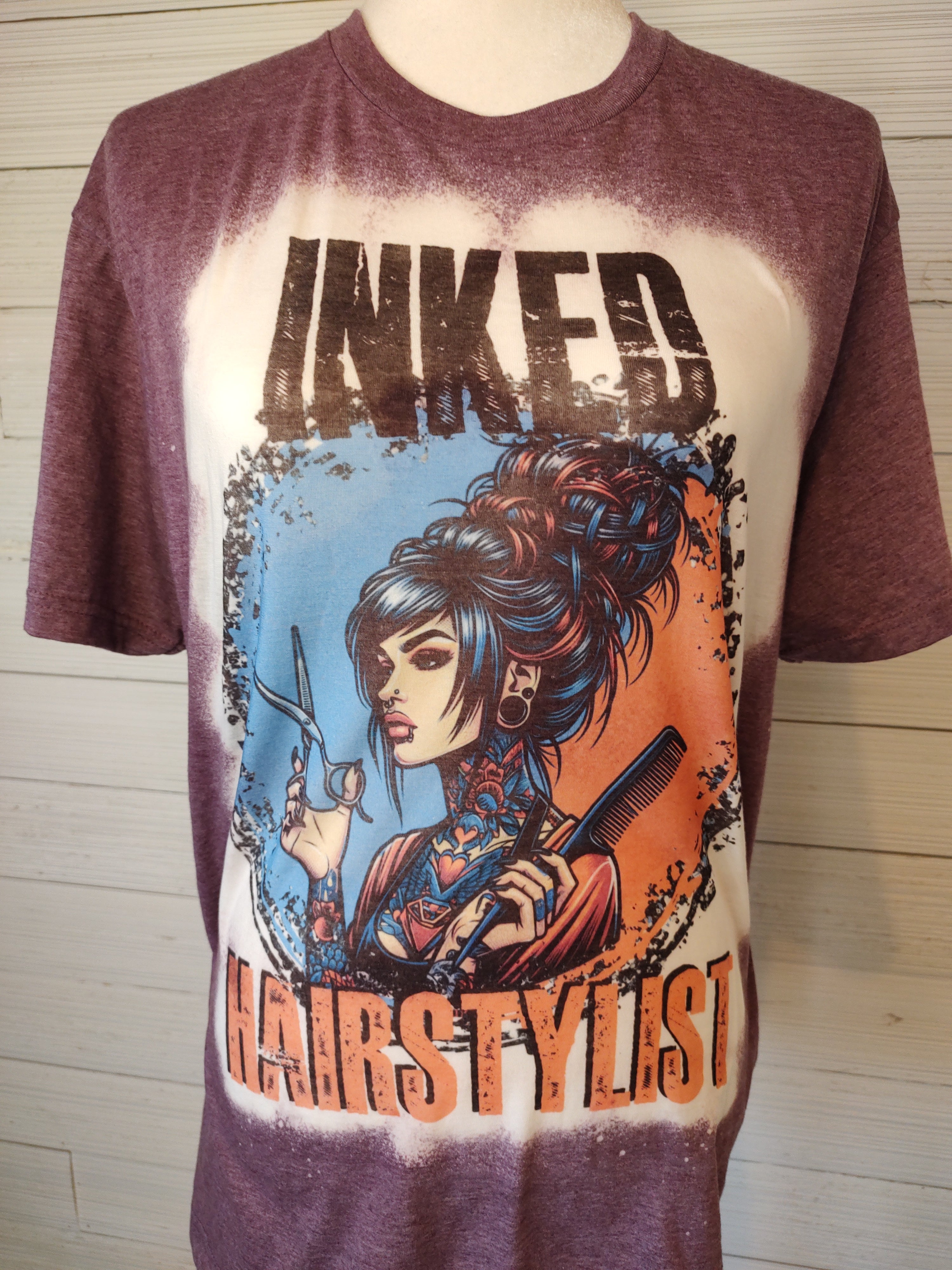 Inked Hairstylist Bleached T-Shirt