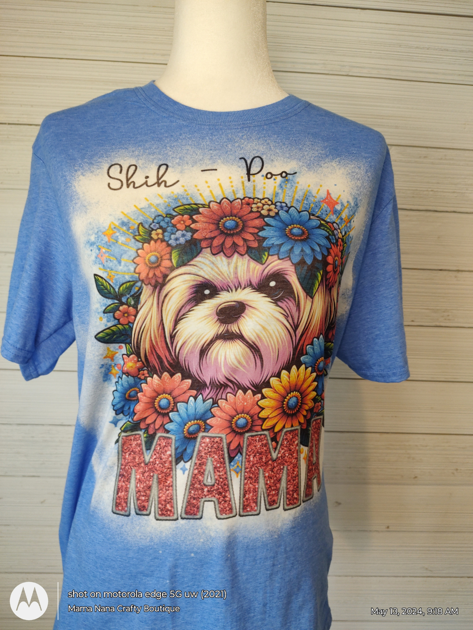 Shih - Poo Mama Bleached T-Shirt