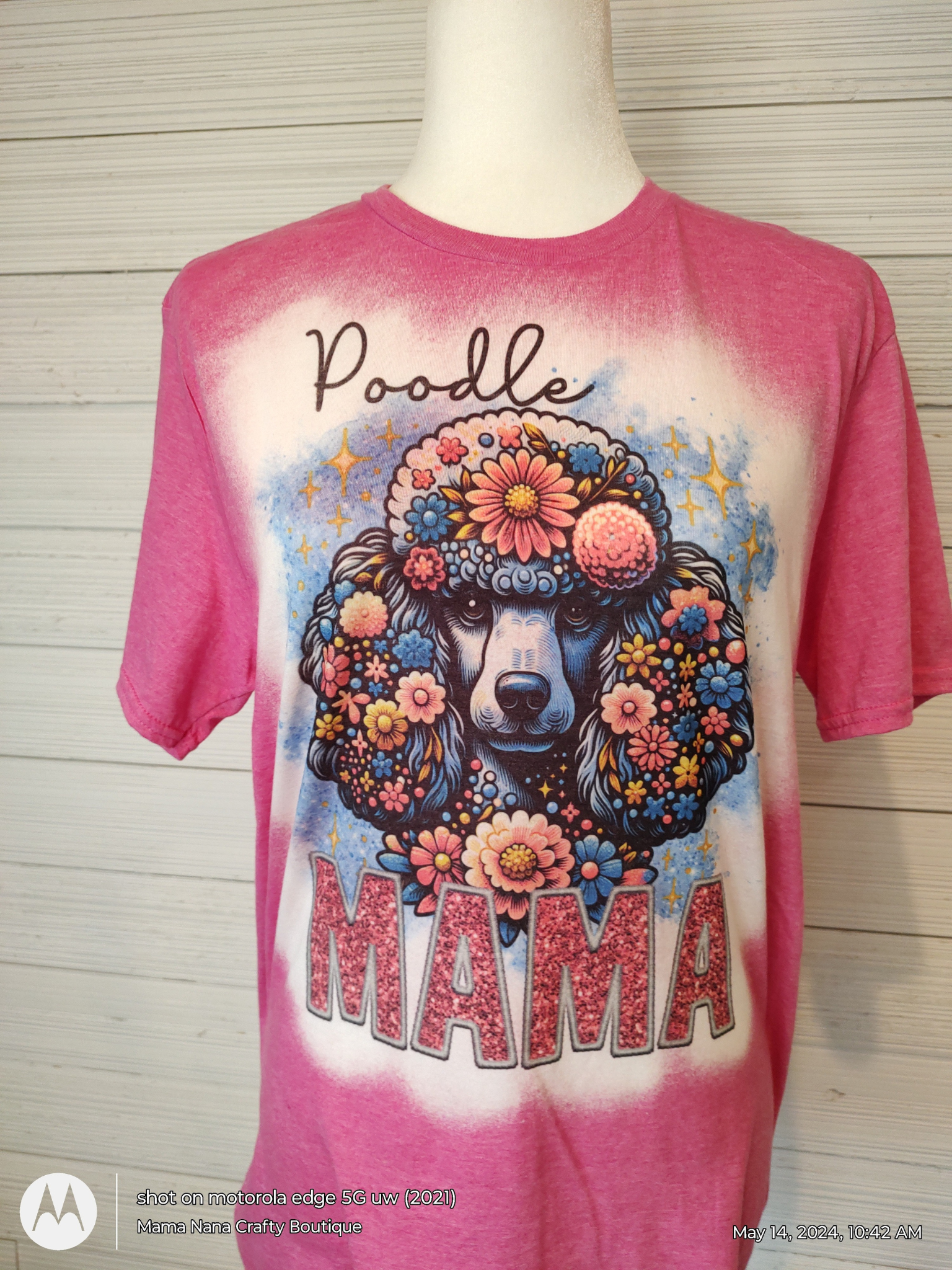 Poodle Mama T-Shirt bleached