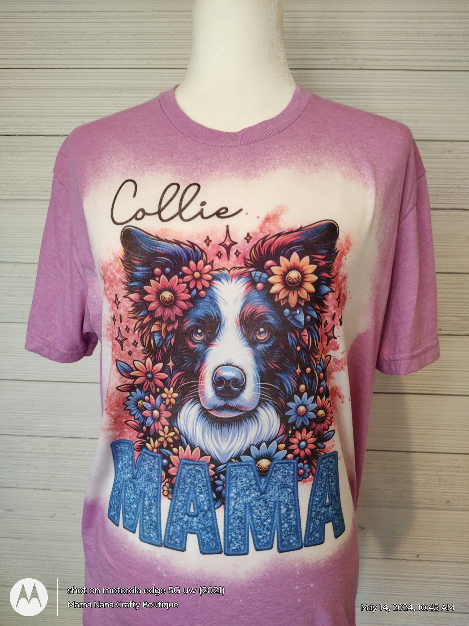 Collie Mama T-Shirt bleached